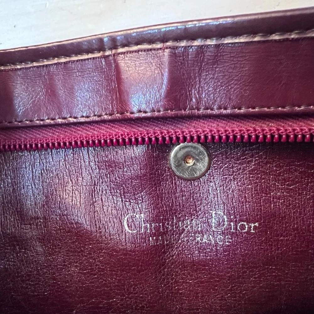 Christian Dior Vintage Burgandy Trotter Bag AUTHENTIC - Picture 7 of 9